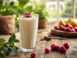 Kefir mit Himbeere