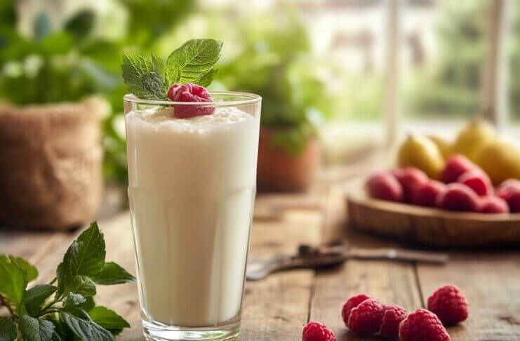 Kefir mit Himbeere