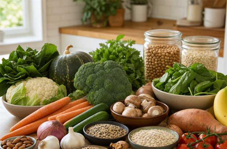 Unverarbeitete Lebensmittel als Symbol für Clean Eating