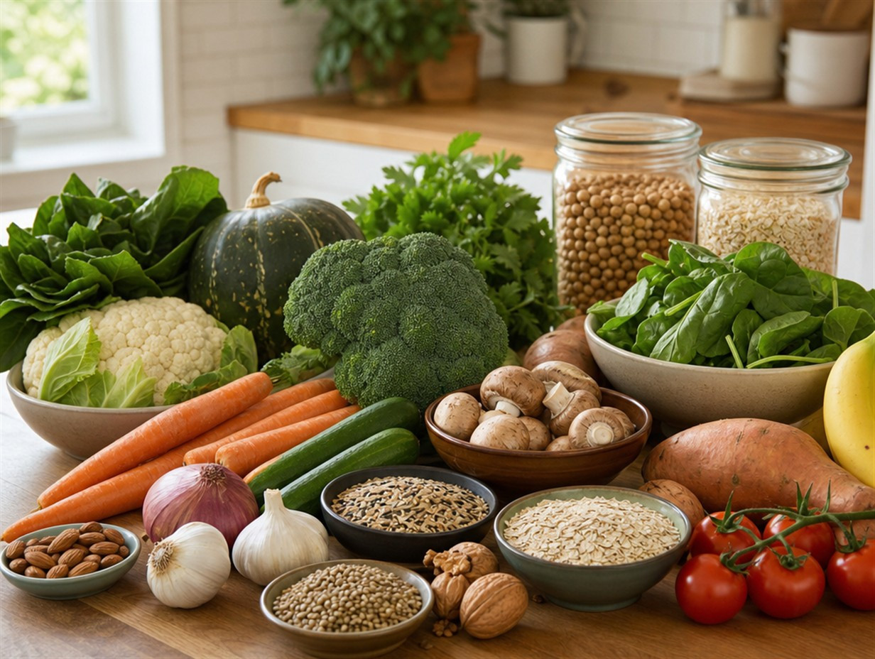 Unverarbeitete Lebensmittel als Symbol für Clean Eating