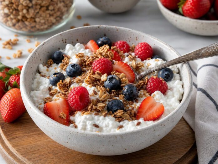 Cottage Cheese mit Beeren als TikTok-Trend