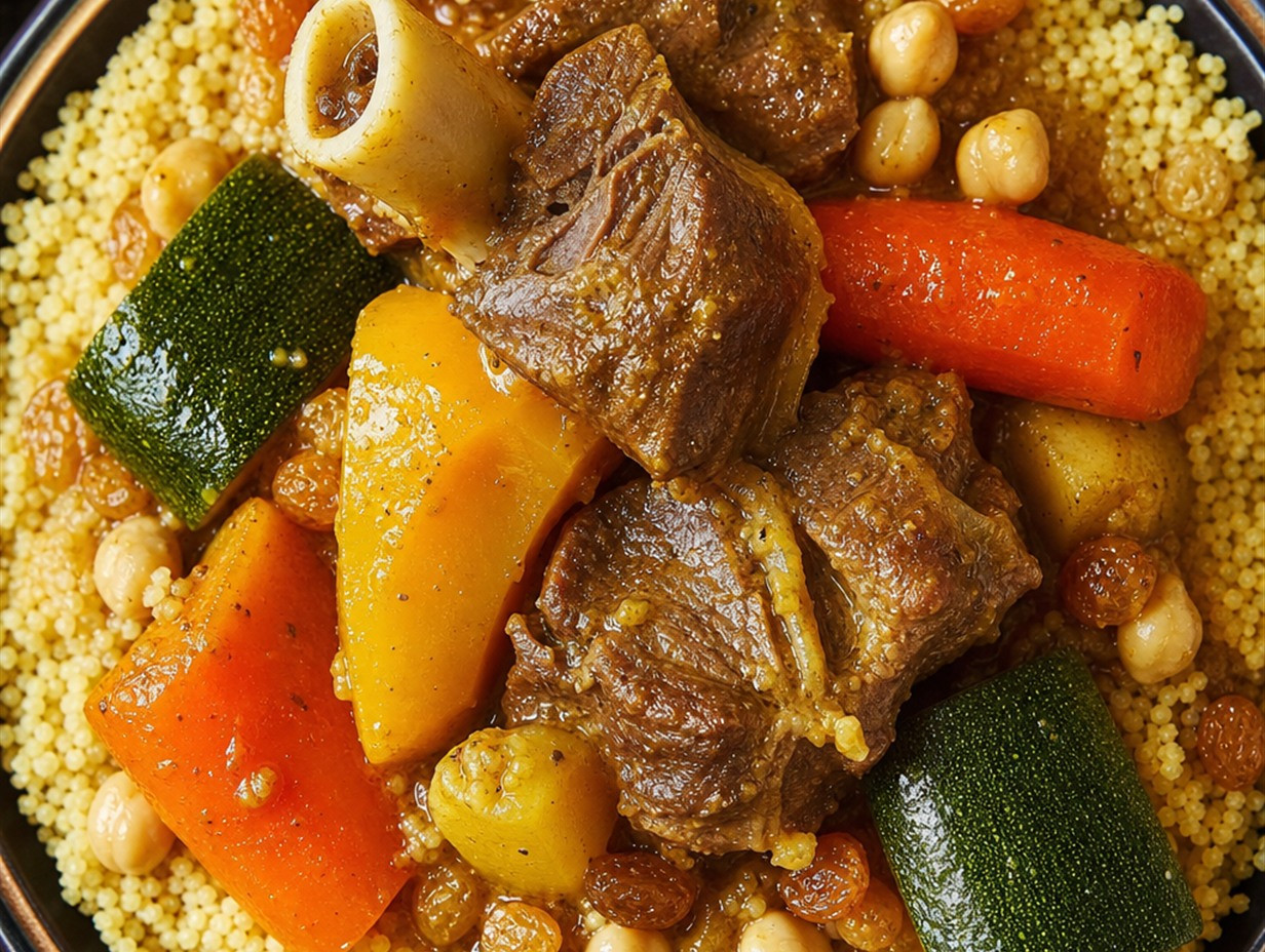 Couscous royal mit Lammfleisch und Gemüse