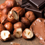 Geröstete Haselnüsse mit Schokolade