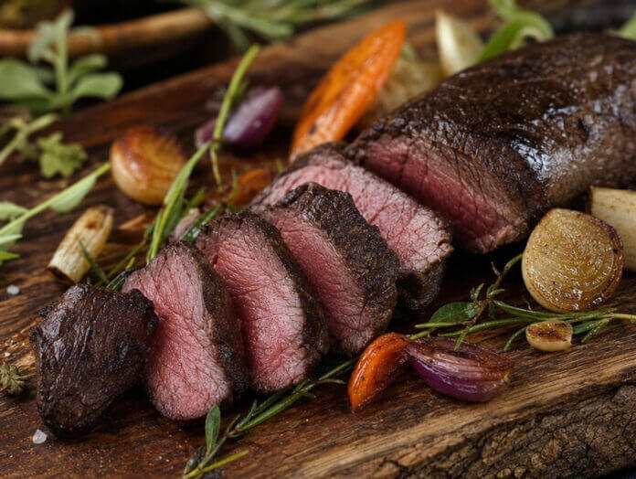 Angerichtetes Känguru-Steak