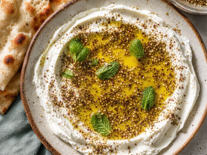 Labneh mit Olivenöl und Za'atar