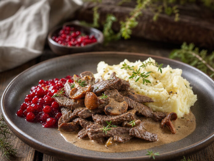 Wie schmeckt Rentier? – Titelbild Angerichtetes Rentierfleisch-Gericht