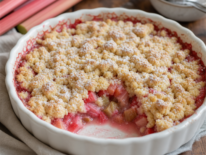 Rhabarberkuchen mit Streuseln