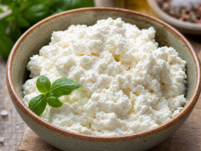 Frische Ricotta in Schale