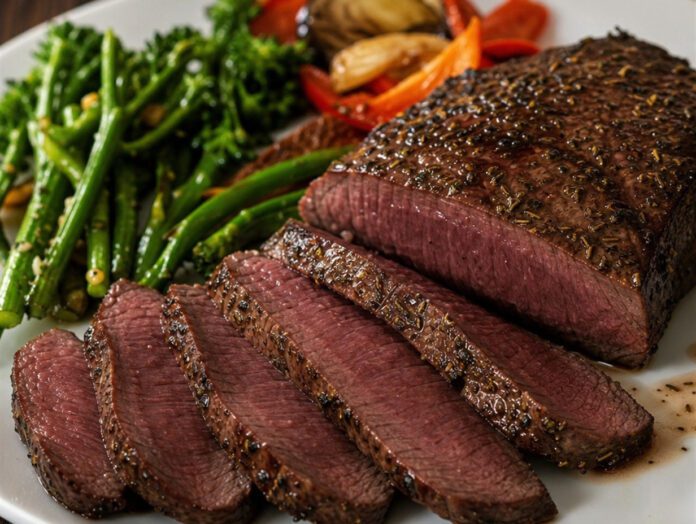 Gebratenes Straußenfleisch-Steak