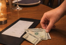 Muss man im Restaurant Trinkgeld geben? Trinkgeld wird auf dem Restauranttisch hinterlassen