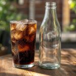 Glas Cola mit Eiswürfeln