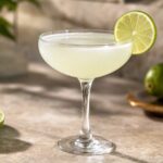 Daiquirí in einer Cocktailschale mit Limette