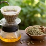 Handgebrühter Kaffee im Glaskolben