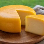 Gouda-Laib mit herausgeschnittenem Stück